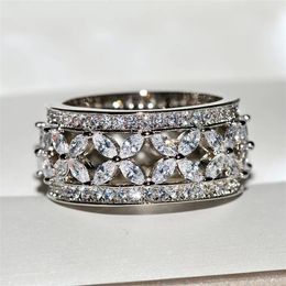 Cluster Rings TR2032 verlovingsring 925 Damesjubileum Sterling Silver Wedding Ring Bridal Set 220921