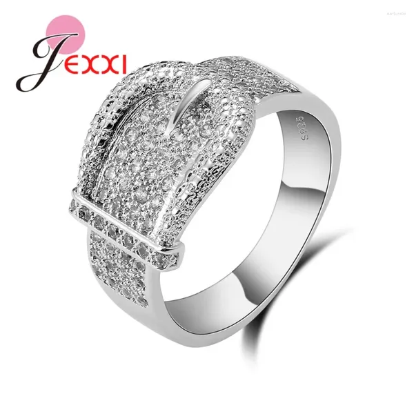 Cluster anneaux à la mode 925 Crystal pour femmes en argent sterling avec des pierres Boucle de boucle de mode bijoux en gros