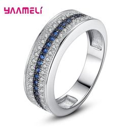 Cluster Ringe Trendy Blue Topaz 925 Sterling Silber Frau Männer S925 Ring Edelstein Rosa Saphir Party Schmuck Bague237r