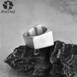 Clusterringen Trendy platte top staal 4 zijden kunnen mode roestvrij vierkante punk gotische ring voor mannen banket sieraden cadeau dragen