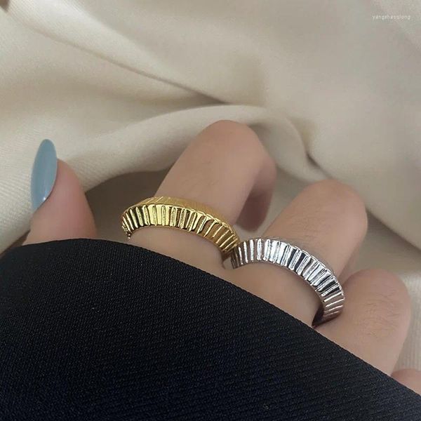 Bagues de cluster Tendance Minimaliste Vintage Égyptien Stripe Châtaigne d'eau Conception Géométrique Bague Ouverte Bijoux Créativité Cadeau