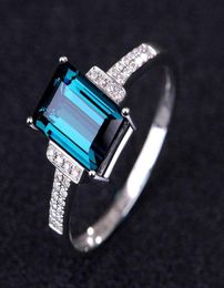 Cluster anneaux ulex mode bleu géométrique cubique zirconie pour femmes bijoux de fête en or blanc 2021 Arrivals3663310