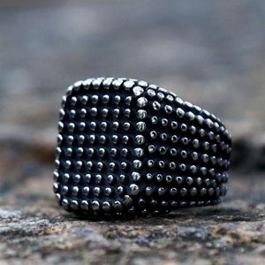 Cluster Ringen Unieke Hobbels Vierkant Voor Mannen En Vrouwen Vintage Rvs Punk Biker Ring Heavy Metal Gothic Sieraden Whole2491