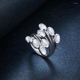 Clusterringen Uniek ontwerp 925 sterling zilver ingelegd met natuurlijke aquamarijn damesmode ring sieraden cadeau