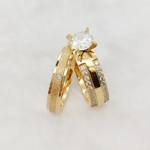 Cluster ringen unieke bruidsbruggen van bruiloftsbedieningen voor vrouwen dames 18k goud vergulde jruwerden