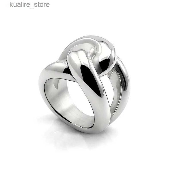 Anillos de clúster anillo unisex anillo de acero inoxidable anillo de oro prometedor/joyería de moda de boda