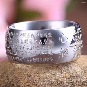 Cluster Ringen Unisex Retro Chinese Boeddha Luxe Gift Bruiloft Voor Vrouwen Mannen Thaise Amulet Wicca Paramita Hart Sutra In Boeddhistische Vinger