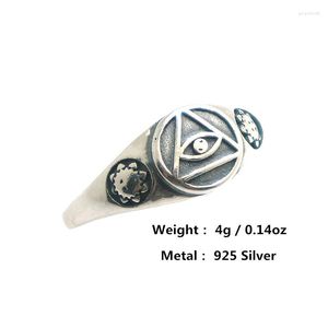 Cluster Ringen Unisex S925 Zilver Cool Punk Gothic All See Eye Est Ring