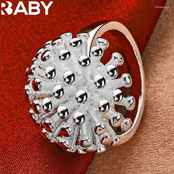 Anillos de racimo Urbaby 925 Sterling Silver Fireworks Anillo para mujer Boda Compromiso Fiesta Moda Charms Joyería Regalo de Navidad