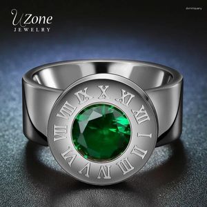 Clusterringen UZone Luxe Bruiloft Geboortesteen Midi Ring Steen Roestvrij Staal Vervangbaar Voor Vrouwen Bruid Sieraden Cadeau