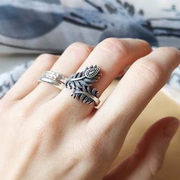 Cluster Ringen V. YA Vintage Thaise Zilveren Pauwenveer Ring Voor Vrouwen Resizable Vrouwelijke S925 Sterling Wedding Engagement