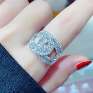 Cluster ringen waardevolle kruis diamantring 925 Sterling Silver Engagement Wedding Band For Women Men Gemstones Party Jewelry