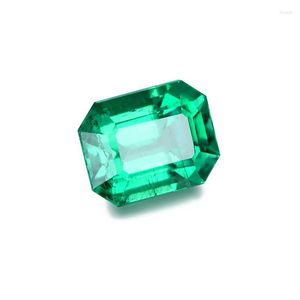 Clusterringen Vantj Lab Gegroeid gecreëerd Columbia Emerald losse edelsteen CCE Oct Cut Hydrothermal DIY voor zilveren gouden vrouwen sieraden