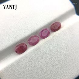 Cluster anneaux Vantj Natural Ruby Loose Gemstone ovale 5 7 mm 4pcs 4.2ct pour le montage en or argenté Décoration de bricolage