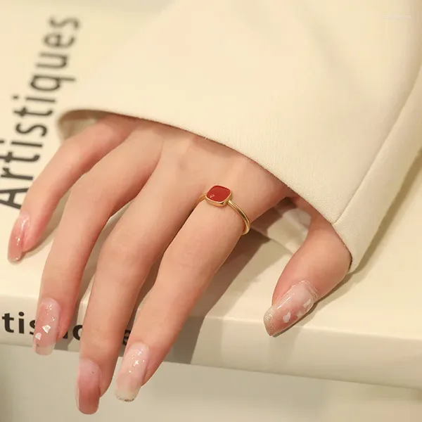 Anillos de clúster ventfille 925 anillo de geometría de plata esterlina para mujeres glaseado de goteo de goteo de goteo de goteo