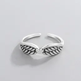 Cluster Ringen VENTFILLE Zilver Kleur Liefde Vleugels Ring Voor Vrouwen Meisje Gift Retro Open Sieraden Groothandel Dropship