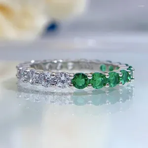 Clusterringen Veelzijdige 925 sterling zilveren jade diamanten ring met hoog koolstofgehalte voor dames Elegante bruiloftboetieksieraden