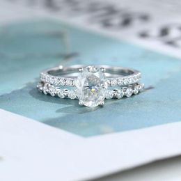 Cluster Ringen Veryins Ovale Moissanite Verlovingsring Vintage Wit Goud Halve Eeuwigheid Bruiloft Voor Vrouwen Belofte Bruidsverjaardag Cadeau