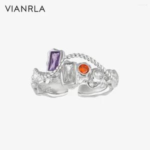 Cluster anneaux Vianrla 925 Sterling Silver Ring Multicolour Design Twisted Drop Condets Minimalist Style Nickle Free Laser Logo