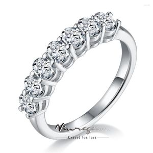 Cluster anneaux Venregem 18k or blanc 925 Siltling Silver Oval 3 4 mm réel Moisanite Pass Test Diamonds Couple Ring Fine Jewelry Wedding