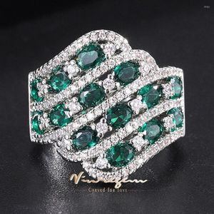 Cluster Ringen Vinregem Bohemen Lab Gemaakt Sapphire Emerald Ruby High Carbon Diamond Edelsteen Cocktail Ring Voor Vrouwen Fijne Sieraden Groothandel