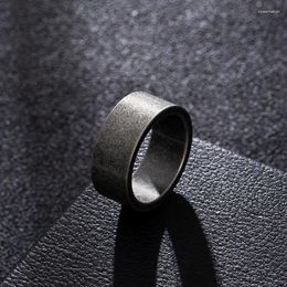 Bagues de cluster Vintag Bague en acier plat 316L Titanium Blank Plain Hommes Personnalité Bijoux Surface lisse pour cadeau d'ami