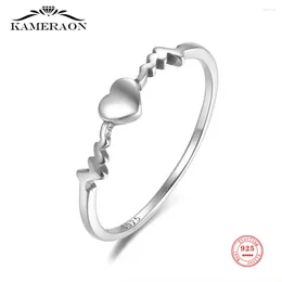 Cluster anneaux vintage 925 sterling single anneau minimaliste love coeur ecg conception pour femmes hommes punk style mariage fine bijoux cadeau