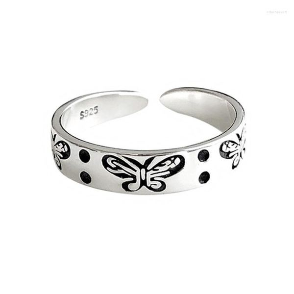 Anillos de racimo Vintage 925 Plata de Ley mariposa compromiso para mujer accesorios de joyería de lujo regalo al por mayor mujer GaaBou