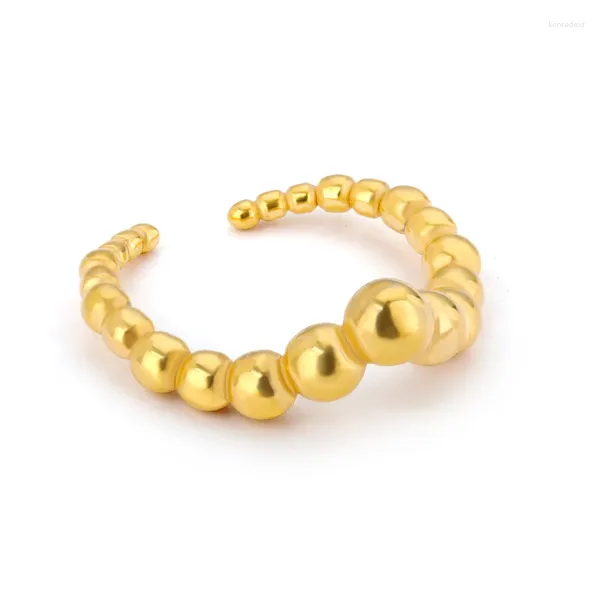 Bagues de cluster Perles Vintage pour femmes Bague géométrique en acier inoxydable réglable manchette ouverte doigt femme bijoux Bague Anillos