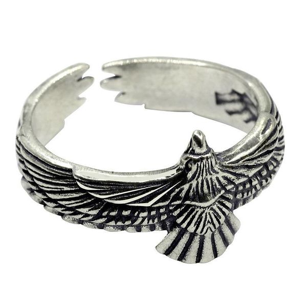 Bagues de cluster Vintage sculpté Flying Eagle Ouverture pour hommes Femmes Rock Cool Party Biker Bijoux CadeauxCluster