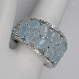 Cluster anneaux vintage fruit bleu grenade anneau de mariage en pierre grenat vigne arbre personnalité fiançailles pour les femmes bijoux boho 2024502