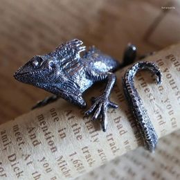 Anillos de racimo Vintage Cabrite Ring Animal Gecko Chameleon Anole Personalidad Joya para hombres y mujeres Accesorios para fiestas de hip hop