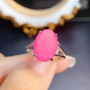 Clusterringen Vintage ovale roze opaal verlovingsring 925 sterling zilver Solitaire oktober geboortesteen voor dames man