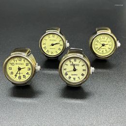 Bagues de cluster Vintage Punk Quartz Bague de montre pour femmes hommes montres gothiques numériques élastiques bijoux extensibles horloge cadeau