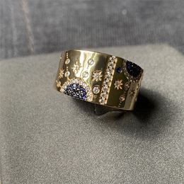 Cluster ringen vintage Romeinse modezon en maan zirconia glansring exclusief ontwerp gouden wijsvinger vrouwen zk30 220921