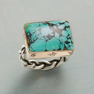 Clusterringen Vintage zilveren kleur groene steen persoonlijkheid antieke cocktailparty damesverjaardagsring sieraden cadeau