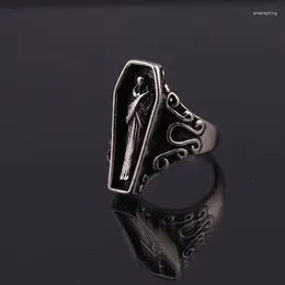 Cluster Ringen Vintage Verzilverde Doodskist Egyptische Mummie Ring Eenvoudige Retro Persoonlijkheid Maat Verstelbare Gezamenlijke Gift Sieraden