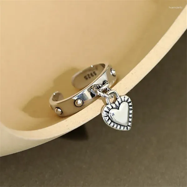 Anillos de racimo Vintage Borla Corazón para mujeres Grils Joyería de fiesta Anillo de compromiso de boda nupcial Bijoux JZ447