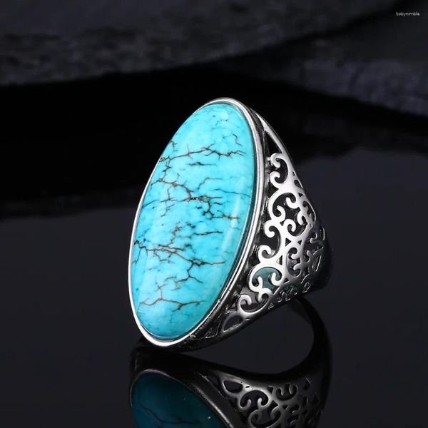 Cluster anneaux vintage turquoise creux anneau de conception 925 Sterling Silver Bijoux pour femmes hommes de fête pour hommes