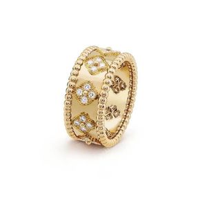 Clusterringen Vintage Van Clover caleidoscoop vingerring driekleurige perlees 18k rose goud FL diamant officieel origineel logo elegant ottxu
