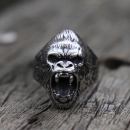 Cluster anneaux vintage sauvage la bête gorille en acier inoxydable banc de vélo pour hommes
