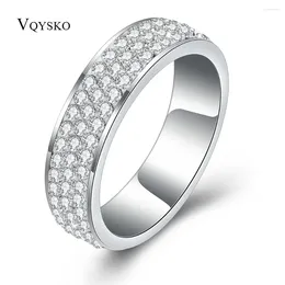 Clusterringen VQYSKO MIX GRAAG 6/7/8/9# Groothandel Mode drie rij kristallen sieraden voor vrouwen
