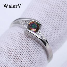 Cluster Rings Walerv Fashion Jewelry Multi Color Crystal For Women Ring Temperament Shiny Gepersonaliseerd asymmetrisch geschenk 6-10