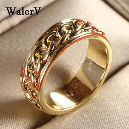 Cluster anneaux Walev Women Men Retro Classic Chaîne Chaîne Gold Couleur de couleur Anniversaire Anniversaire Bijoux Gift Fingers