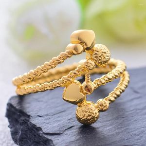 Cluster anneaux Wando Patter Ring Charming pour les femmes de mariage or couleur plaquée bijoux de mode beau design Noël africain