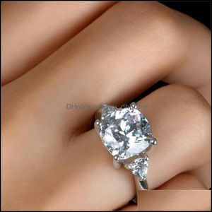 Cluster ringen trouwring superieur graad sona diamant wit goud kleur 925 sterling sier ringen voor vrouwen in verloving drop yydhhome dha1e