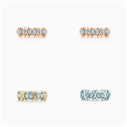 Cluster ringen westerse stijl originele 100% S925 Sterling Sier Ring Sixteen Stone Women Romance sieraden 160 R2 Drop Delivery Juwel Dhlpy