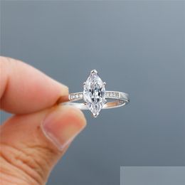 Clusterringen wit goud gevulde marquise zirkoonringen voor vrouwen bruiloft verloving sieraden kristallen ring vrouwelijke luxe accessor dh8ml