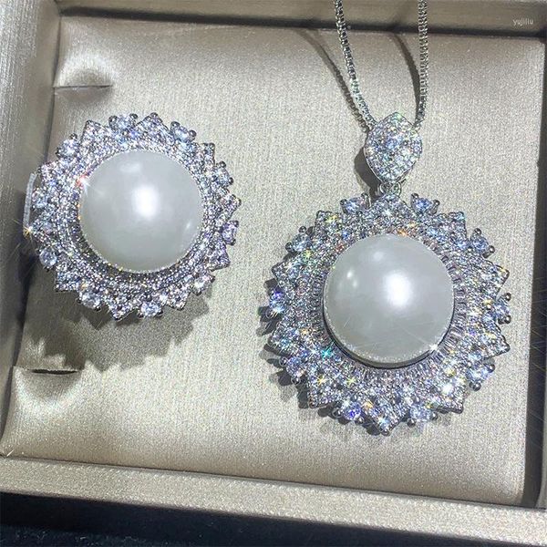 Cluster anneaux blancs anneau de perle ouverture de pendentif ajusté