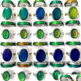 Cluster Anneaux En Gros 36 Température Émotionnelle Humeur Changement De Couleur Mélange De Pierres Précieuses Ami Cadeaux De Fête Femmes Hommes Bijoux Dhgarden Dhsy1